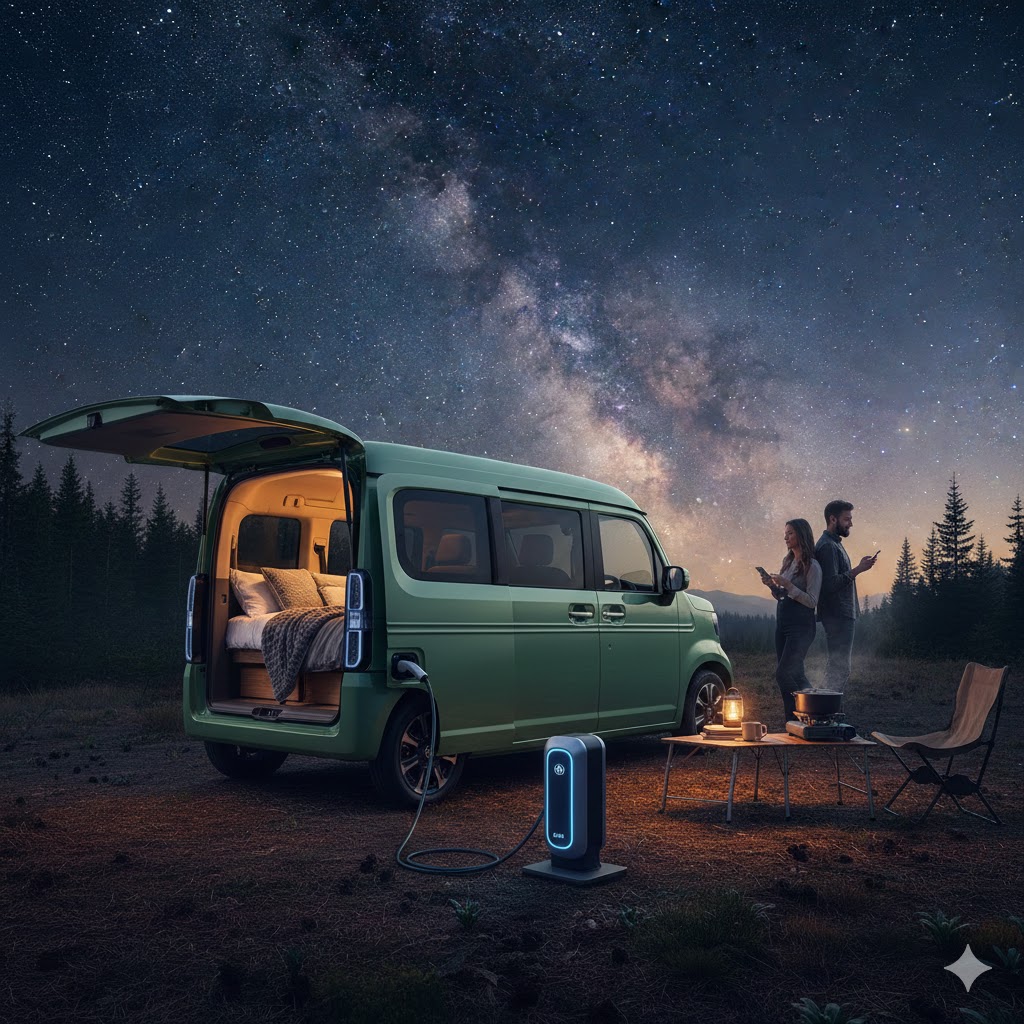 N-VAN e:車中泊！エアコン一晩で電池は何％減るのか？【完全保存版】