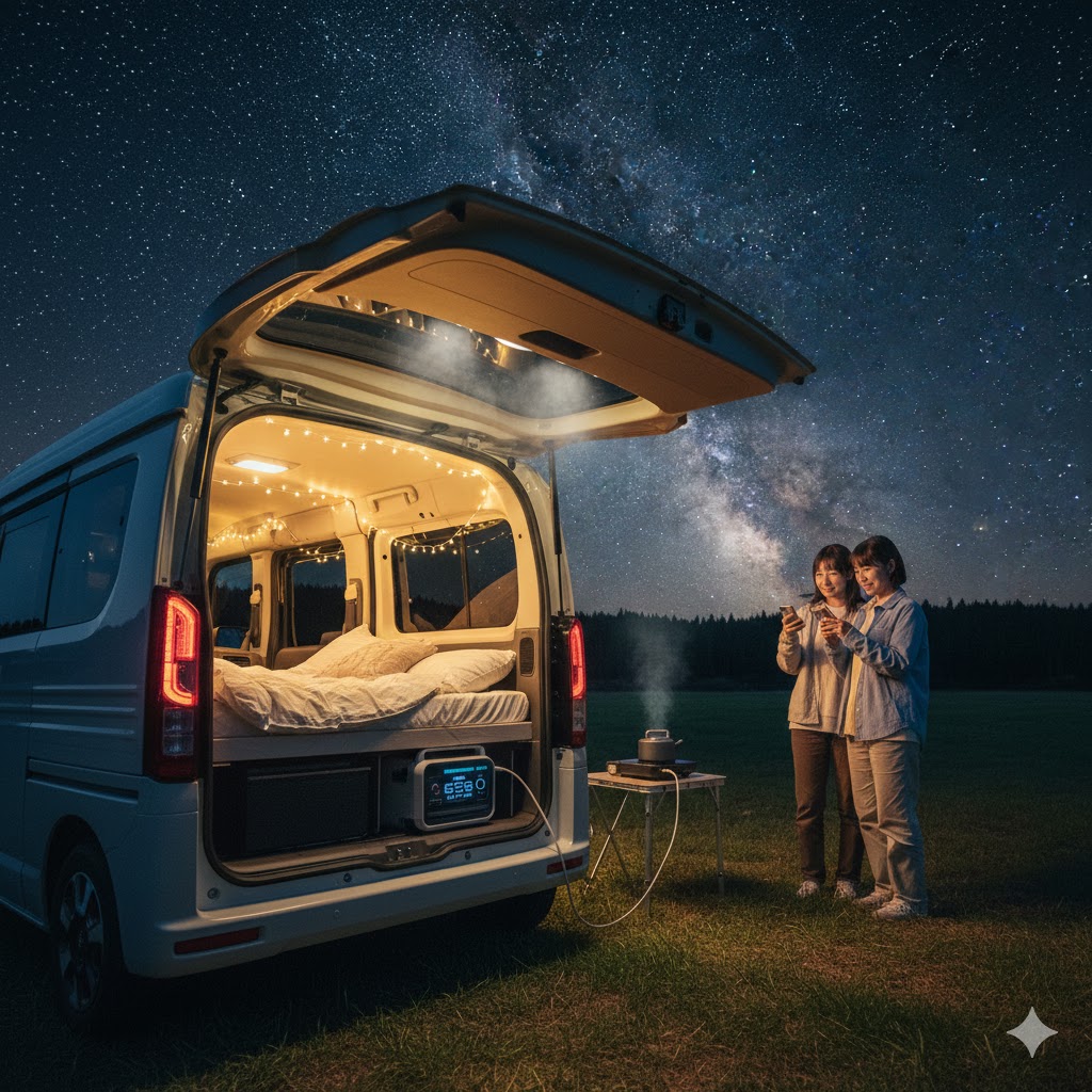 N-VAN e:車中泊のエアコンや電池性能を検証